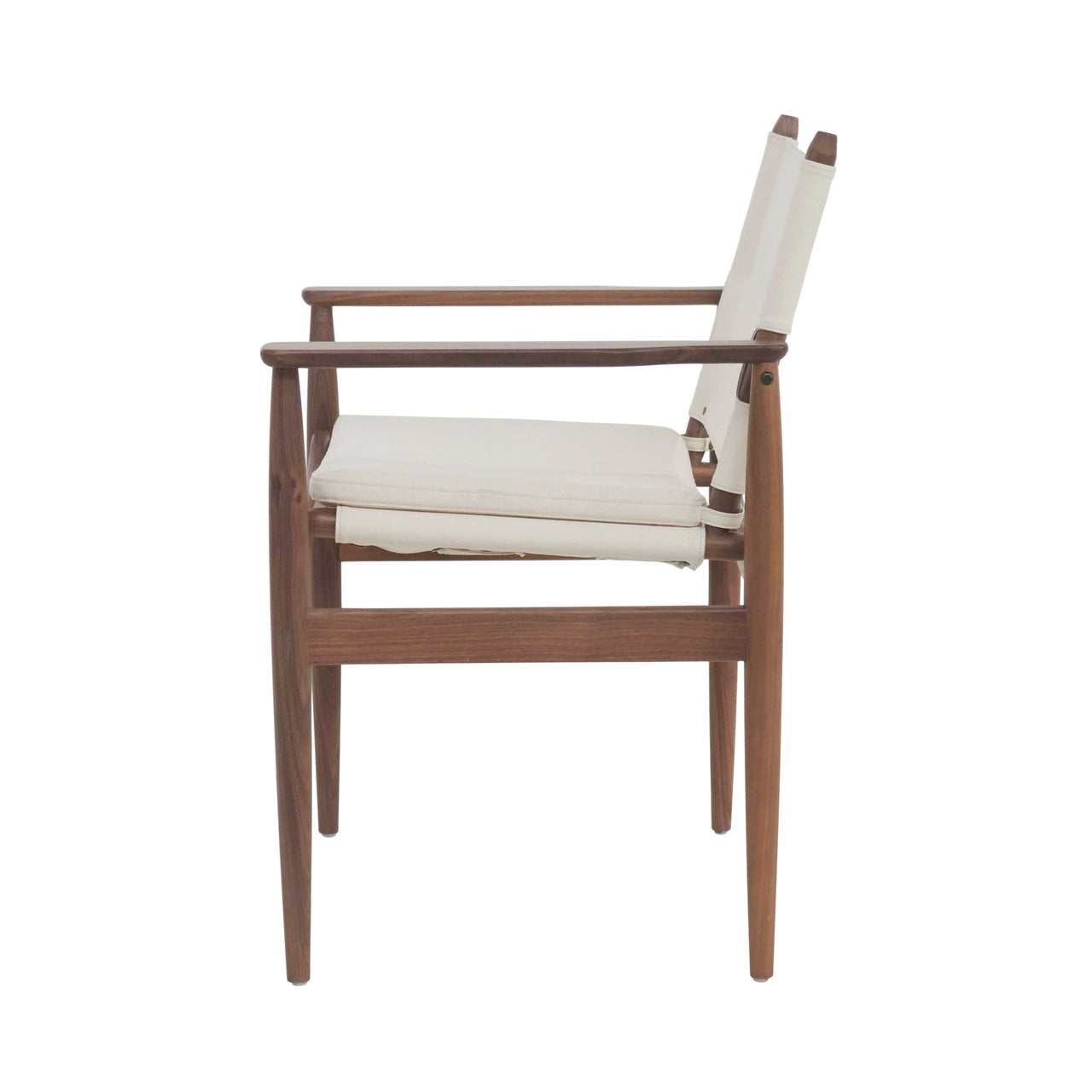 Journey Dining Armchair: Canvas + Natural Walnut