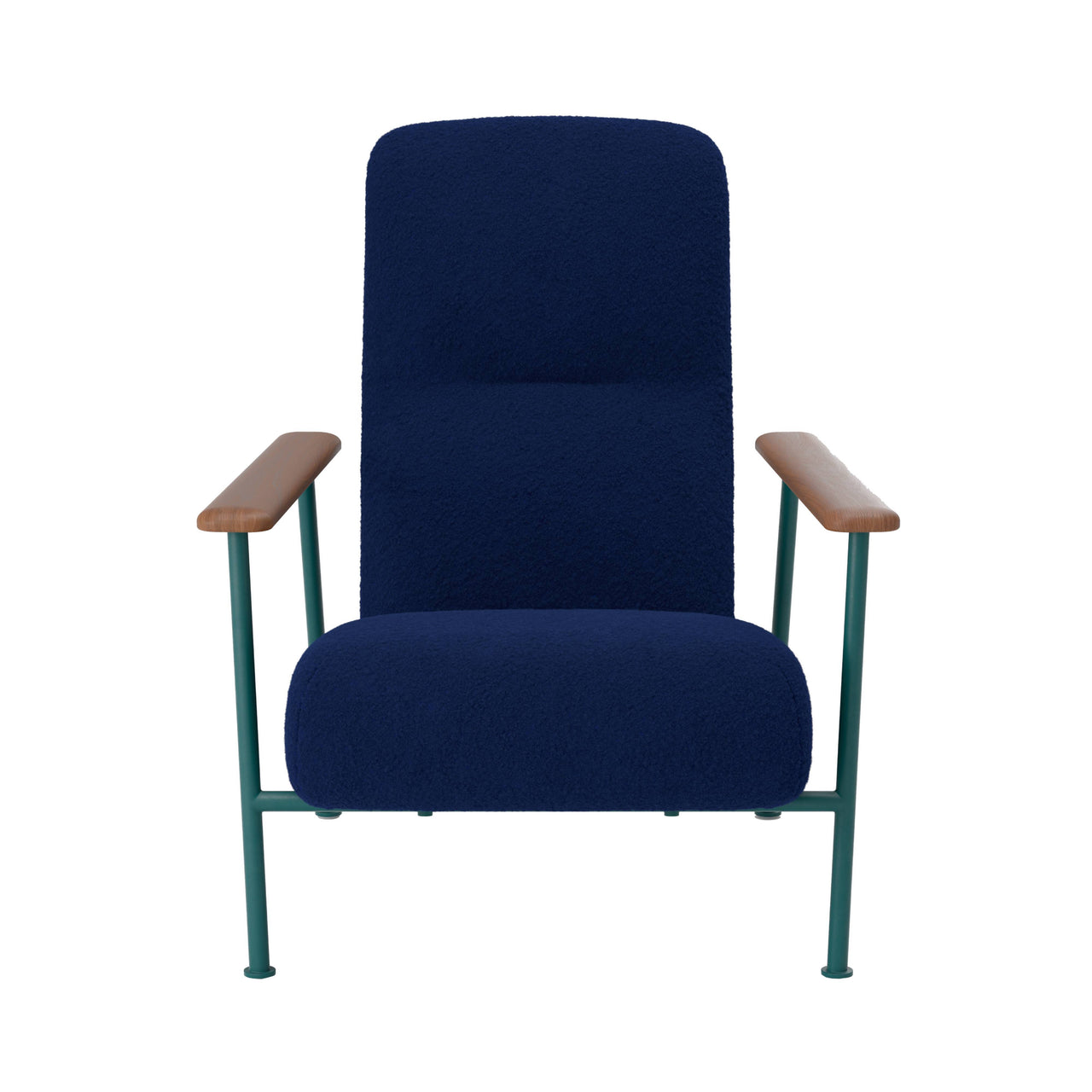 Jump Easy Chair: Blue Green + Oiled Walnut