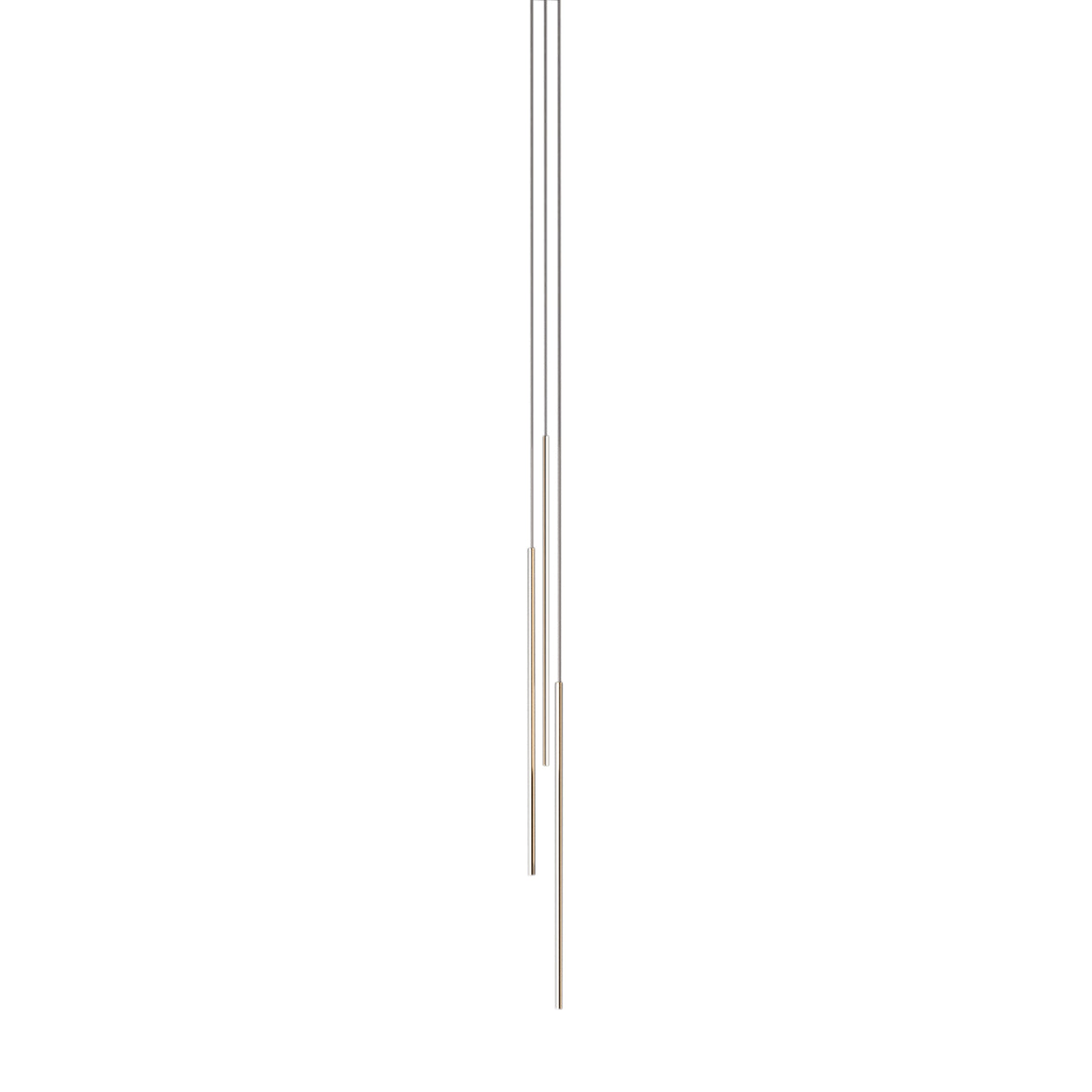 Thin Vertical Suspension Light: Small + 3 Segments + Satin Brass