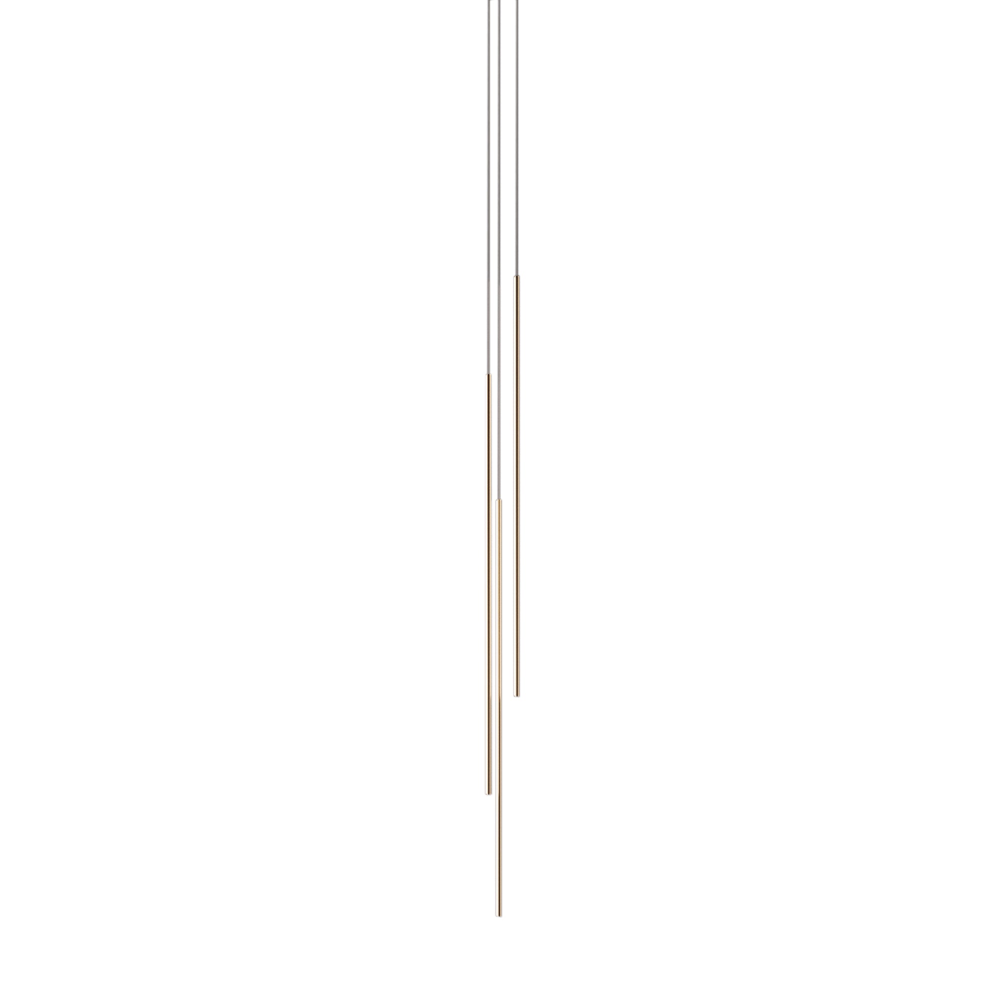 Thin Vertical Suspension Light: Medium + 3 Segments + Satin Brass