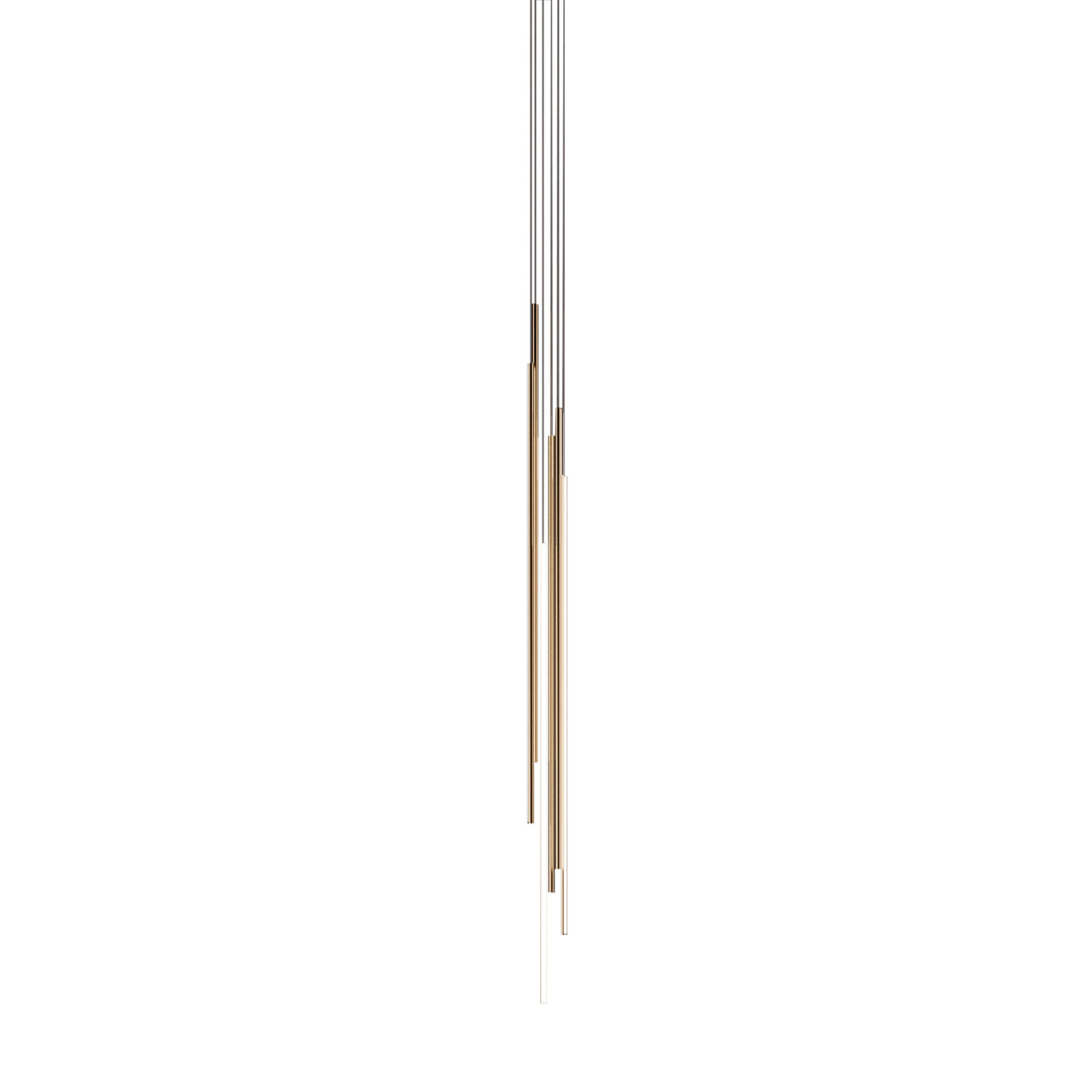 Thin Vertical Suspension Light: Medium + 6 Segments + Satin Brass