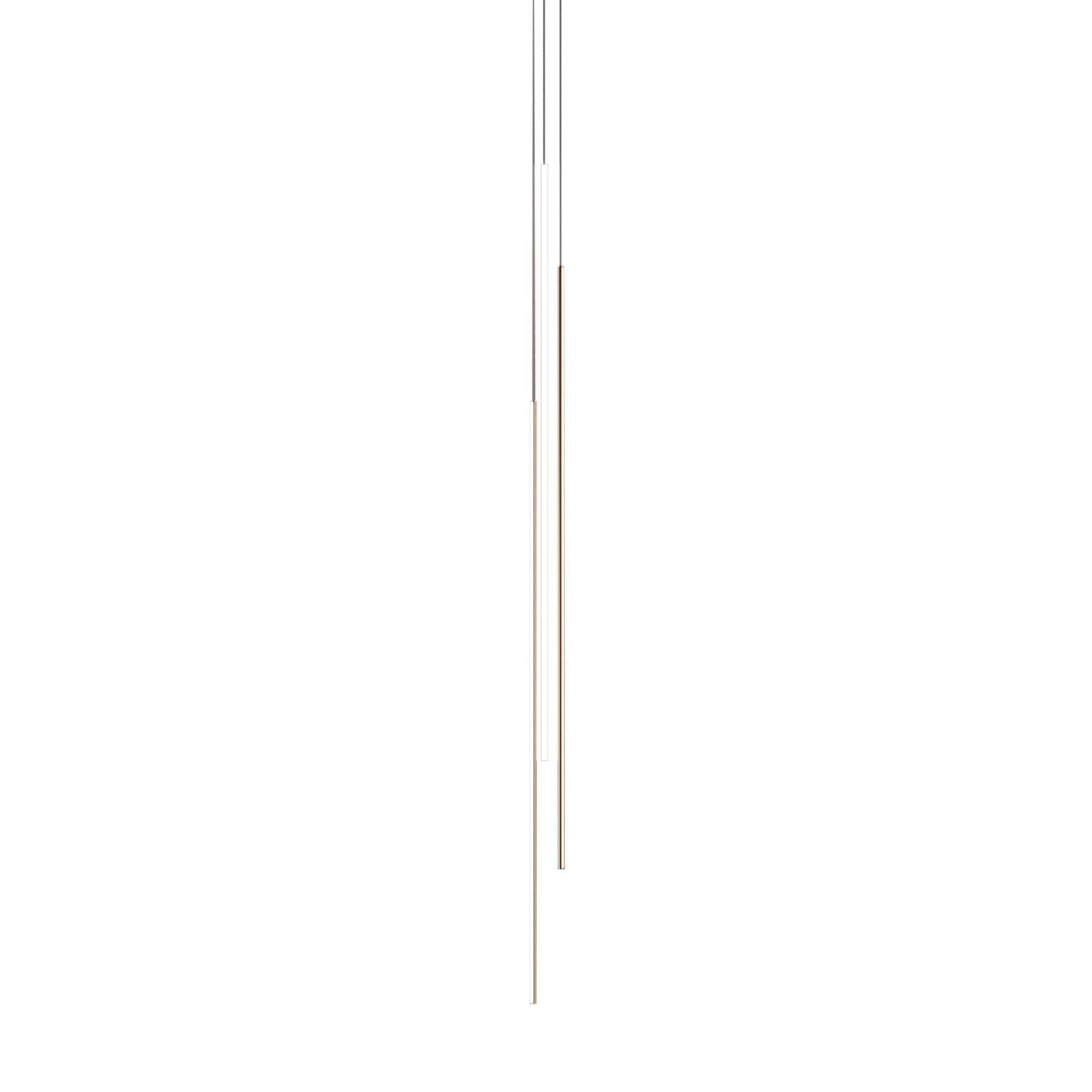 Thin Vertical Suspension Light: Large + 3 Segments + Satin Brass