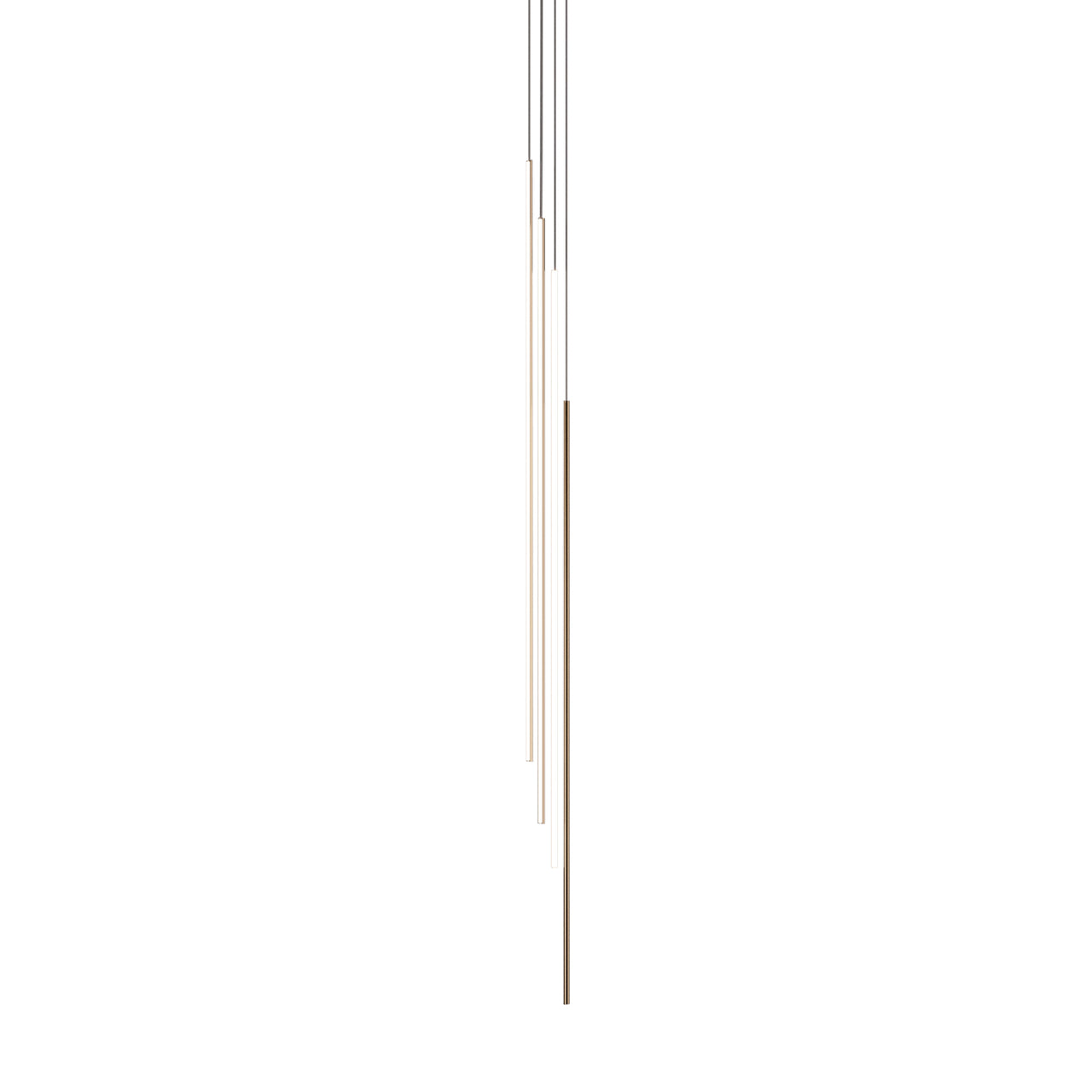 Thin Vertical Suspension Light: Large + 4 Segments + Satin Brass