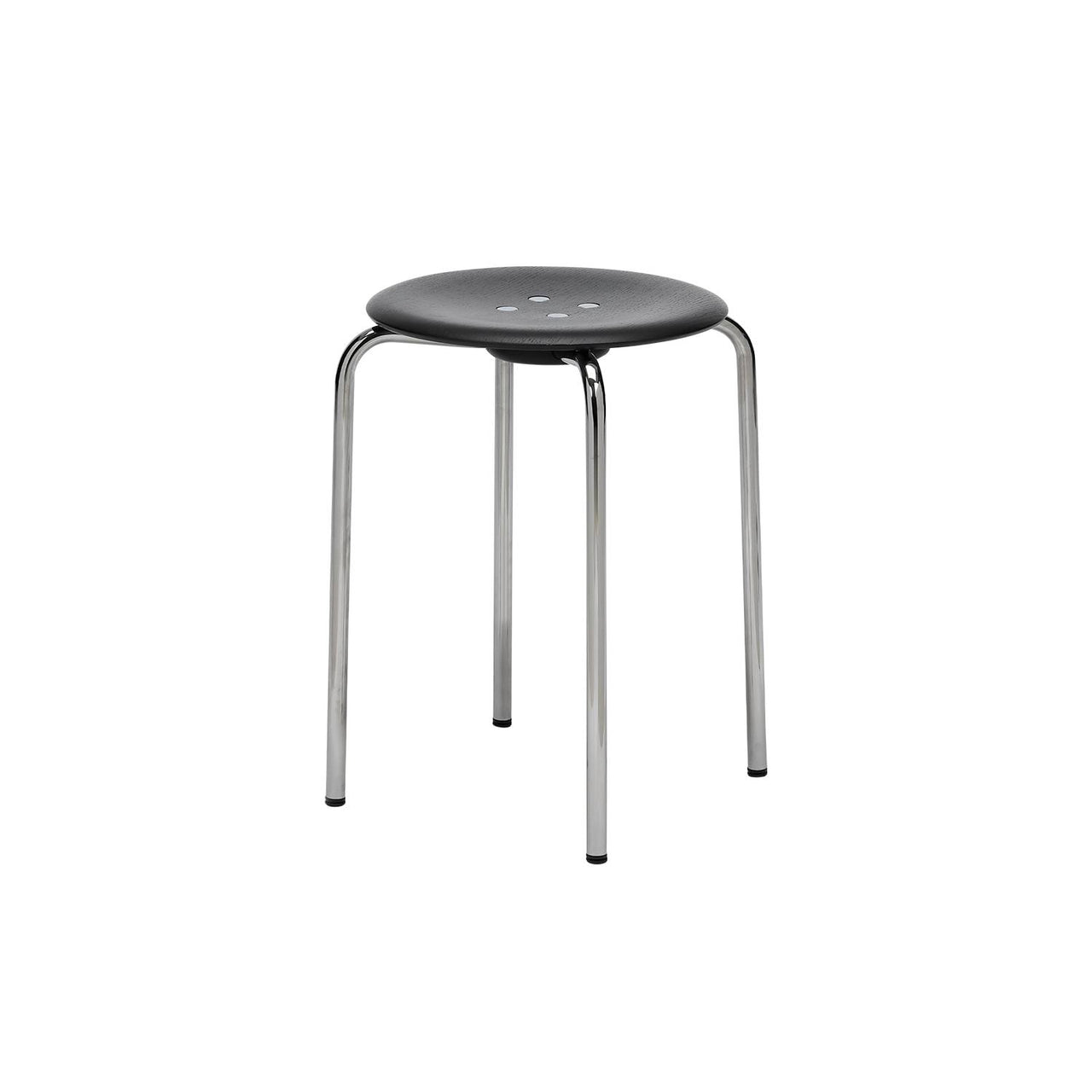 Kevi 2051 Stool: Black Lazure + Polished Chrome