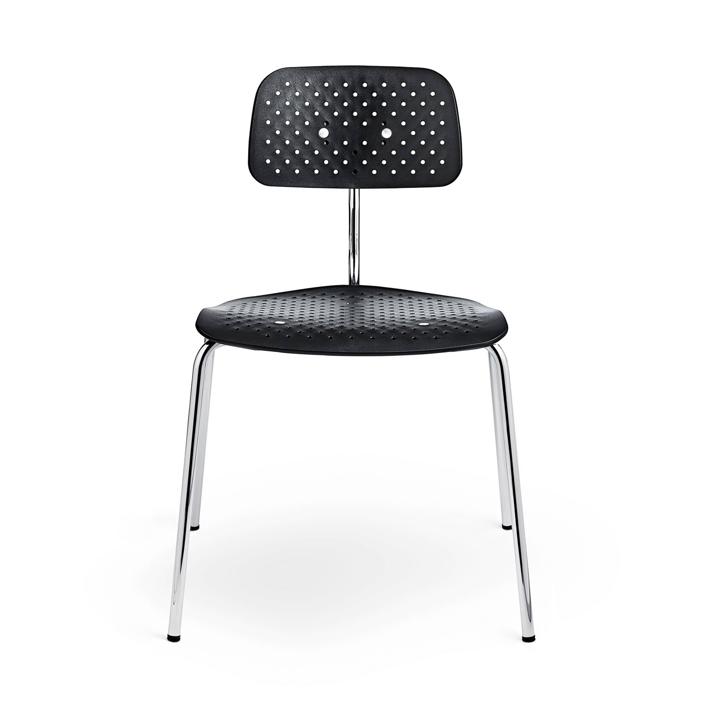 Kevi 2060 Air Chair: Black + Polished Chrome
