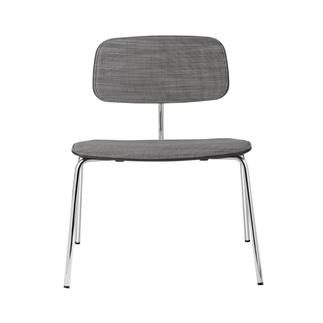 Kevi 2063 Lounge Chair: Polished Chrome + Front Upholstered