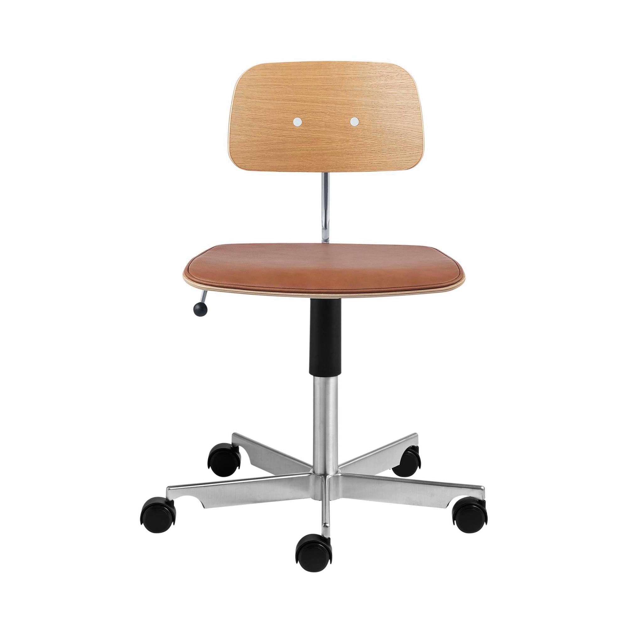 Kevi 2533 Chair: Size A + Seat Upholstered + Veneer - Oak