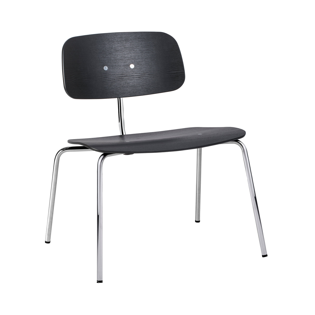 Kevi 2063 Lounge Chair: Black Lazure + Polished Chrome