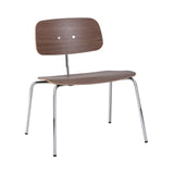 Kevi 2063 Lounge Chair: Walnut Veneer + Polished Chrome
