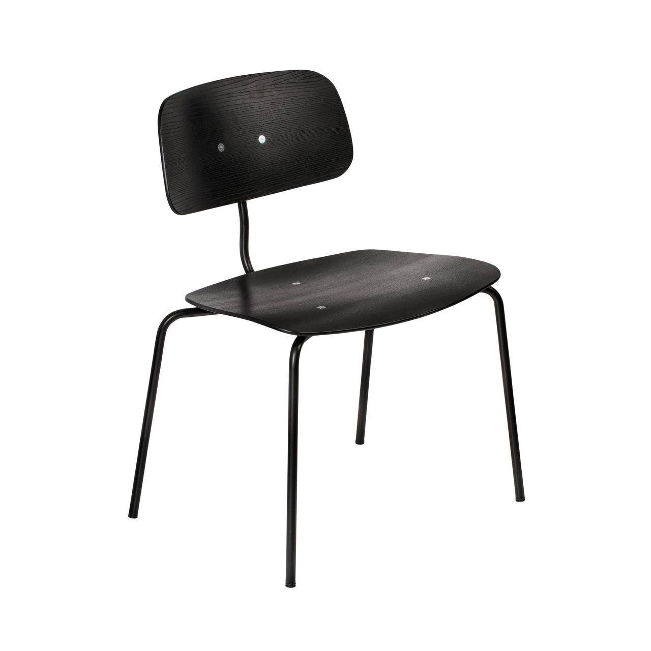 Kevi 2064 Chair: 4-Legs + Black Lazure + Powder Coated Black