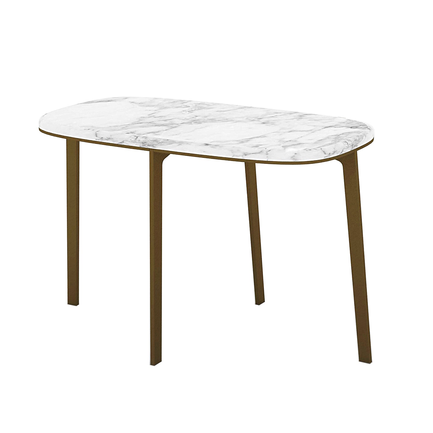 Bensen Side Table: Carrara Marble + Bronzato