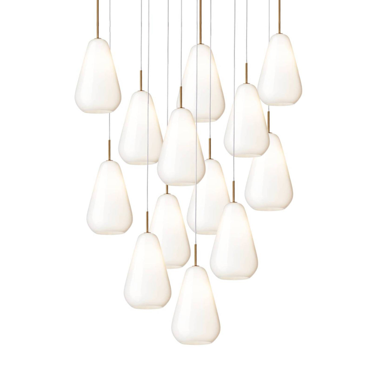 Anoli 13 Chandelier: Opal White + White