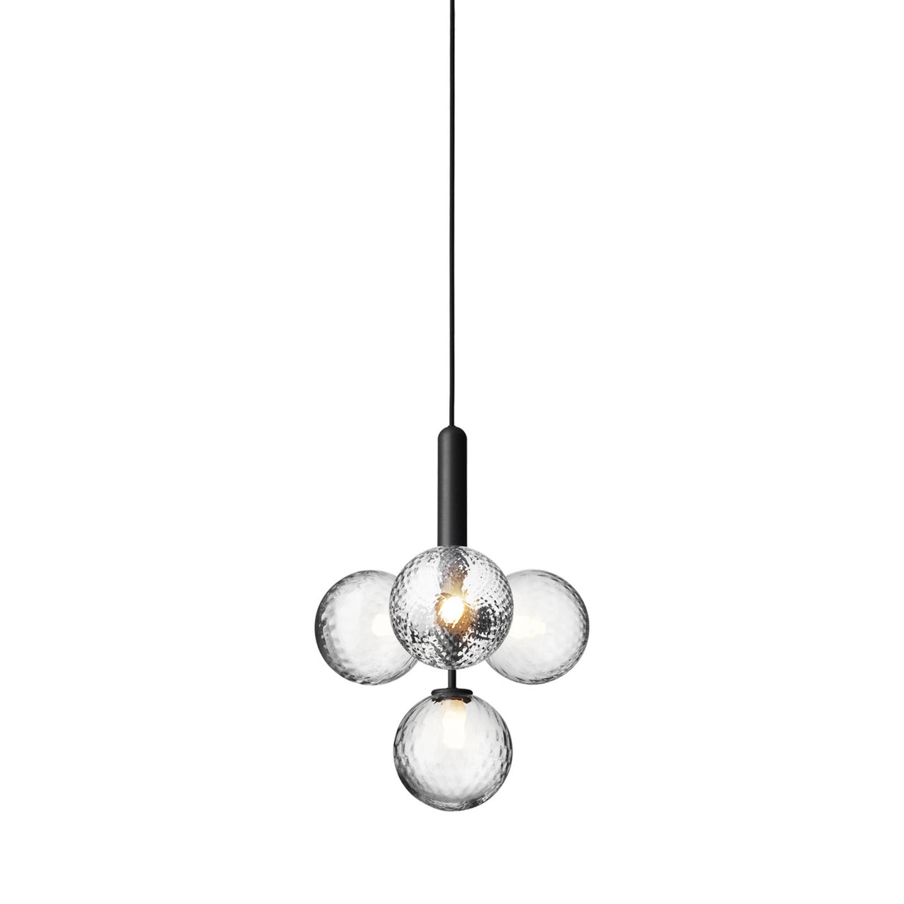 Miira 4 Chandelier: Optic Clear + Rock Grey