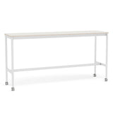 Base High Table with Castors: 190 + White Nanolaminate + Plywood Edge + White