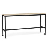 Base High Table with Castors: 190 + Oak Veneer + Plywood Edge + Black
