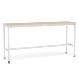 Base High Table with Castors: 190 + Oak Veneer + Plywood Edge + White