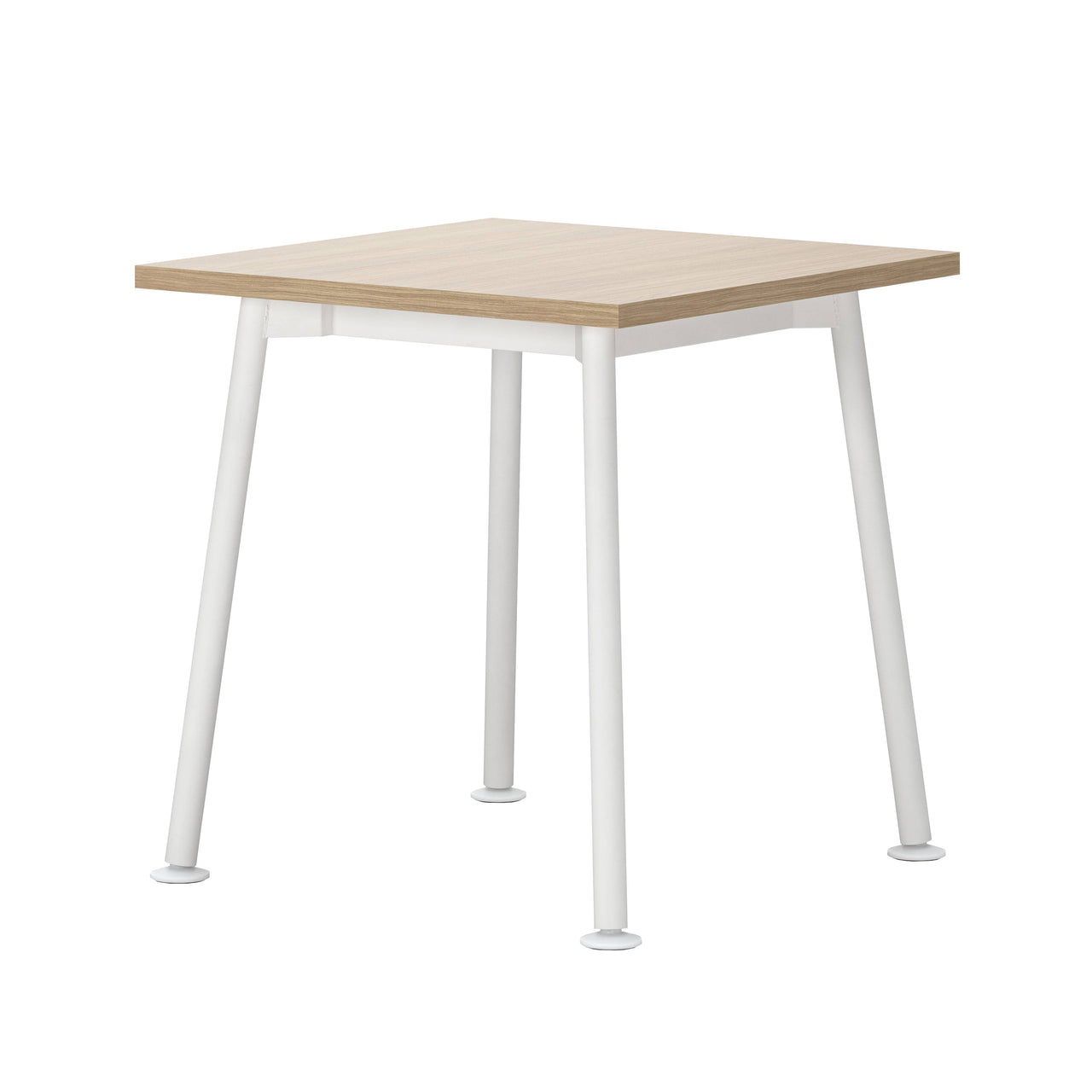 Landa Table: Square + Oak Veneer + White