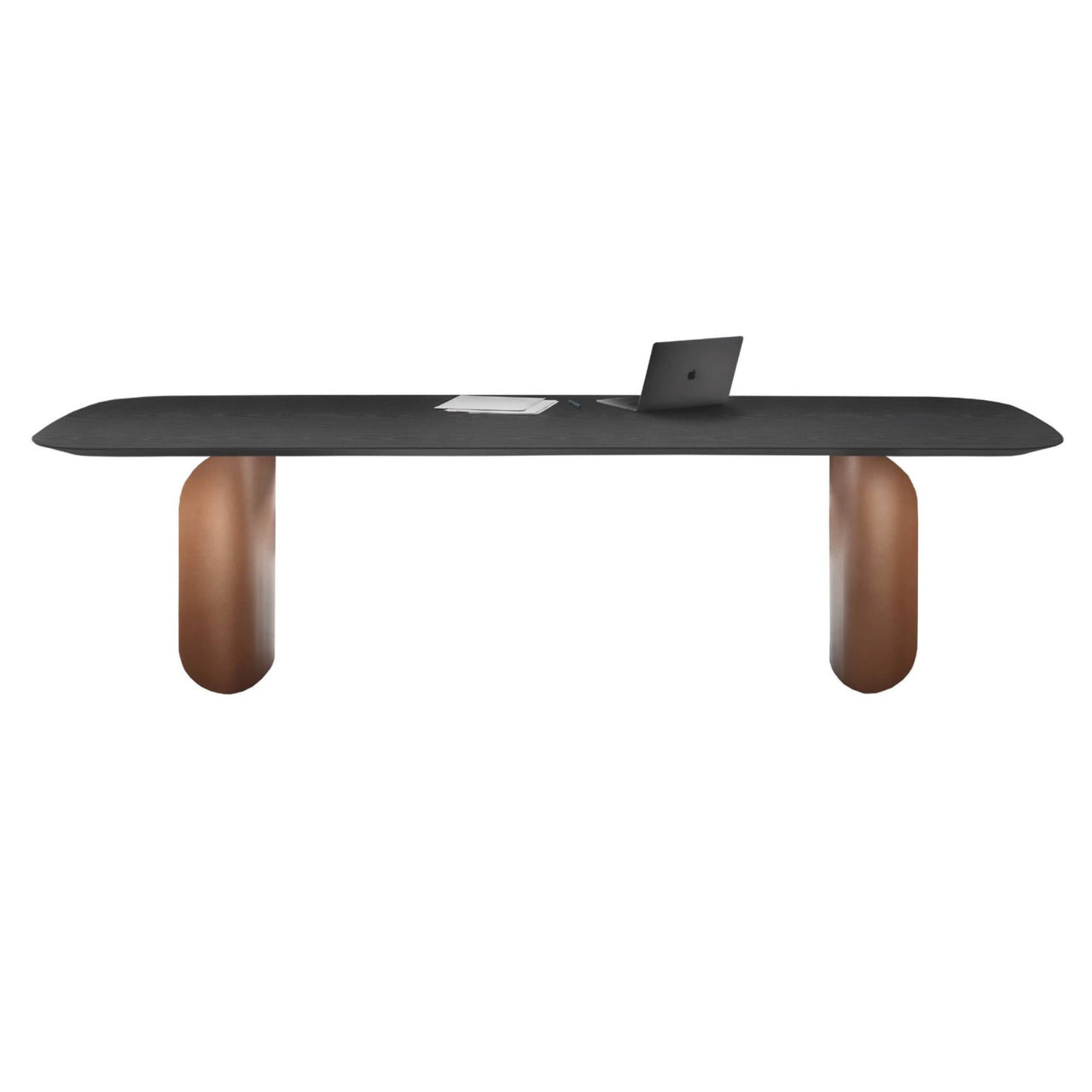 Barry Rectangular Table: Large + Black Ash + Bronze