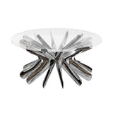 Steel in Rotation Coffee Table: Inox Polished Stainless Steel + Large