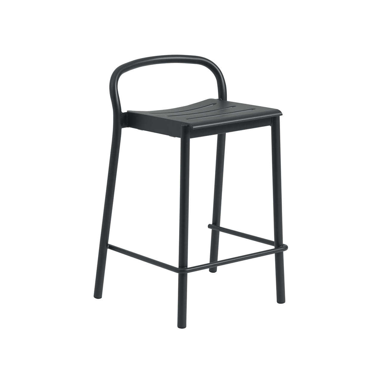 Linear Steel Bar + Counter Stool: Counter + Black