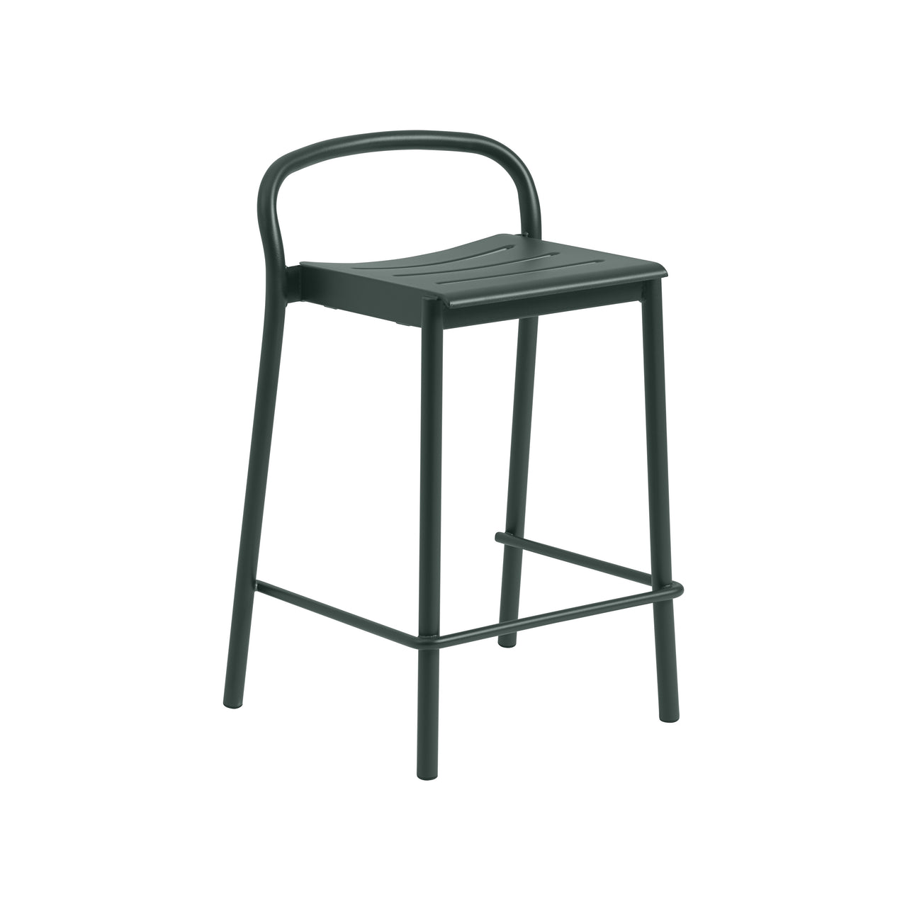 Linear Steel Bar + Counter Stool: Counter + Dark Green