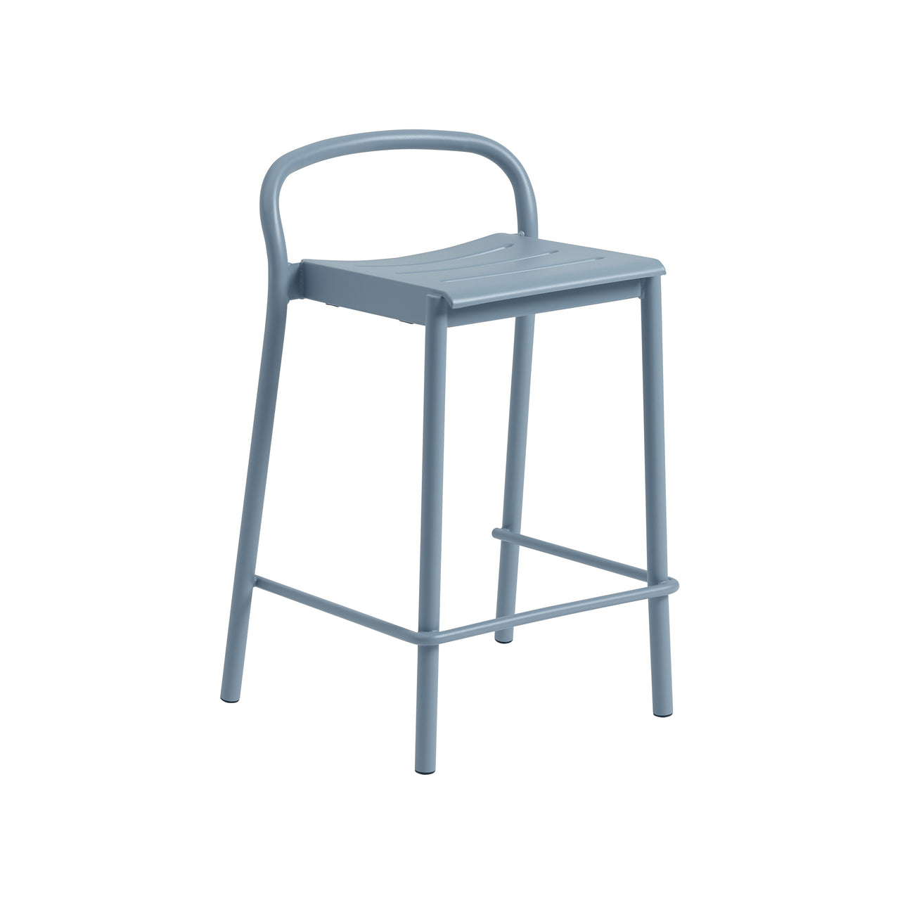 Linear Steel Bar + Counter Stool: Counter + Pale Blue