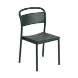 Linear Steel Side Chair: Dark Green