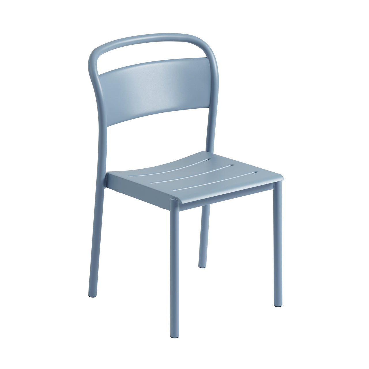 Linear Steel Side Chair: Pale Blue