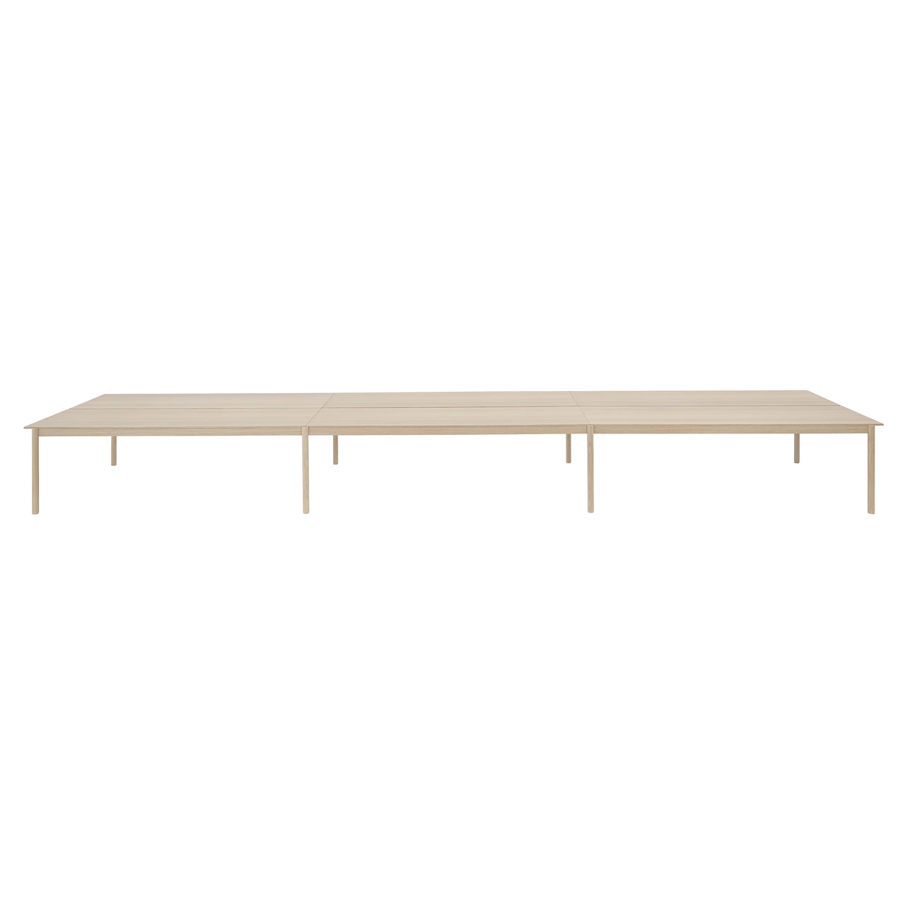 Linear System Modular Table: Oak Veneer + Oak + Configuration 3