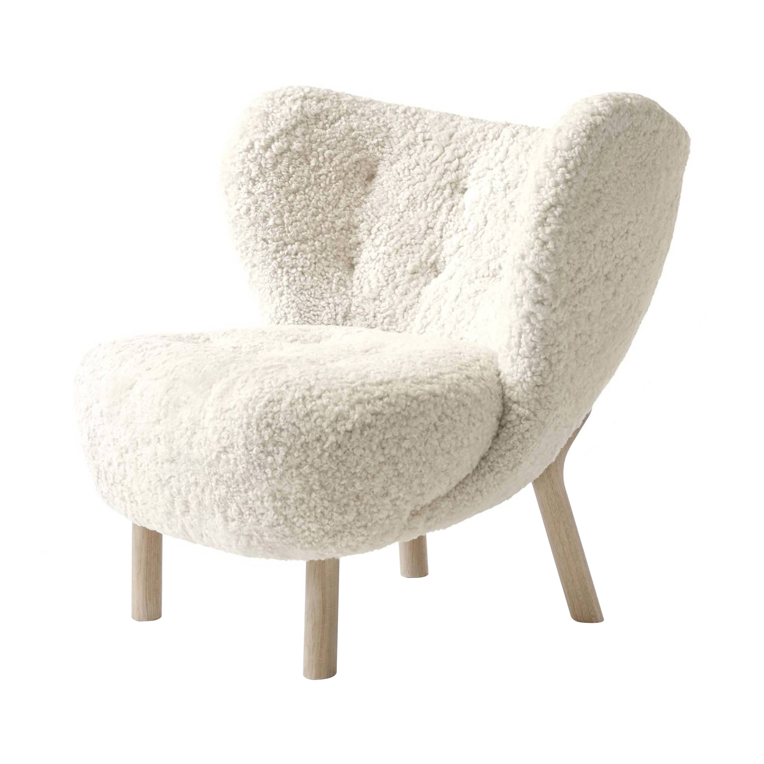Little Petra Lounge Chair VB1: White Oiled Oak + Sheepskin Moonlight
