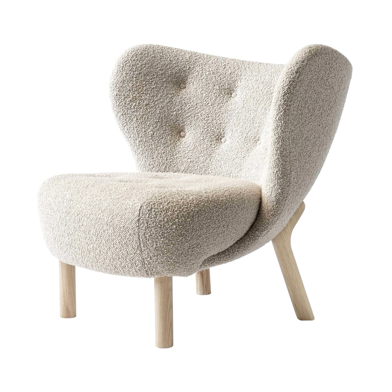Little Petra Lounge Chair VB1: White Oiled Oak + Karakorum 003