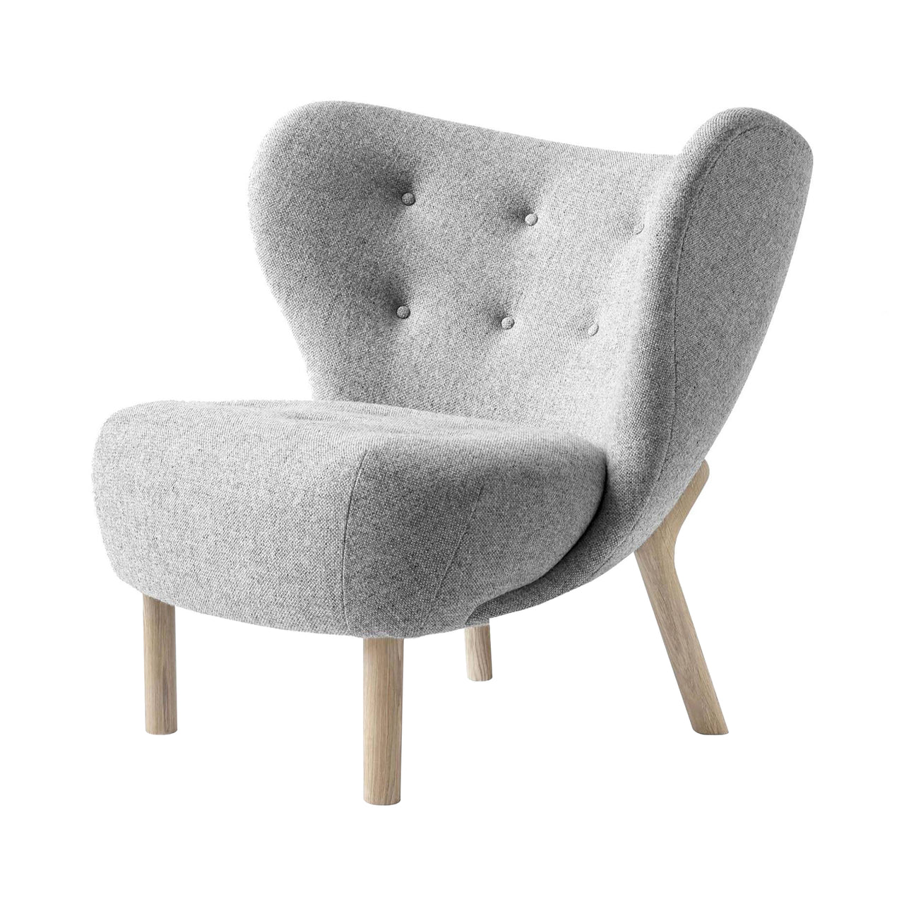 Little Petra Lounge Chair VB1: White Oiled Oak + Hallingdal 130