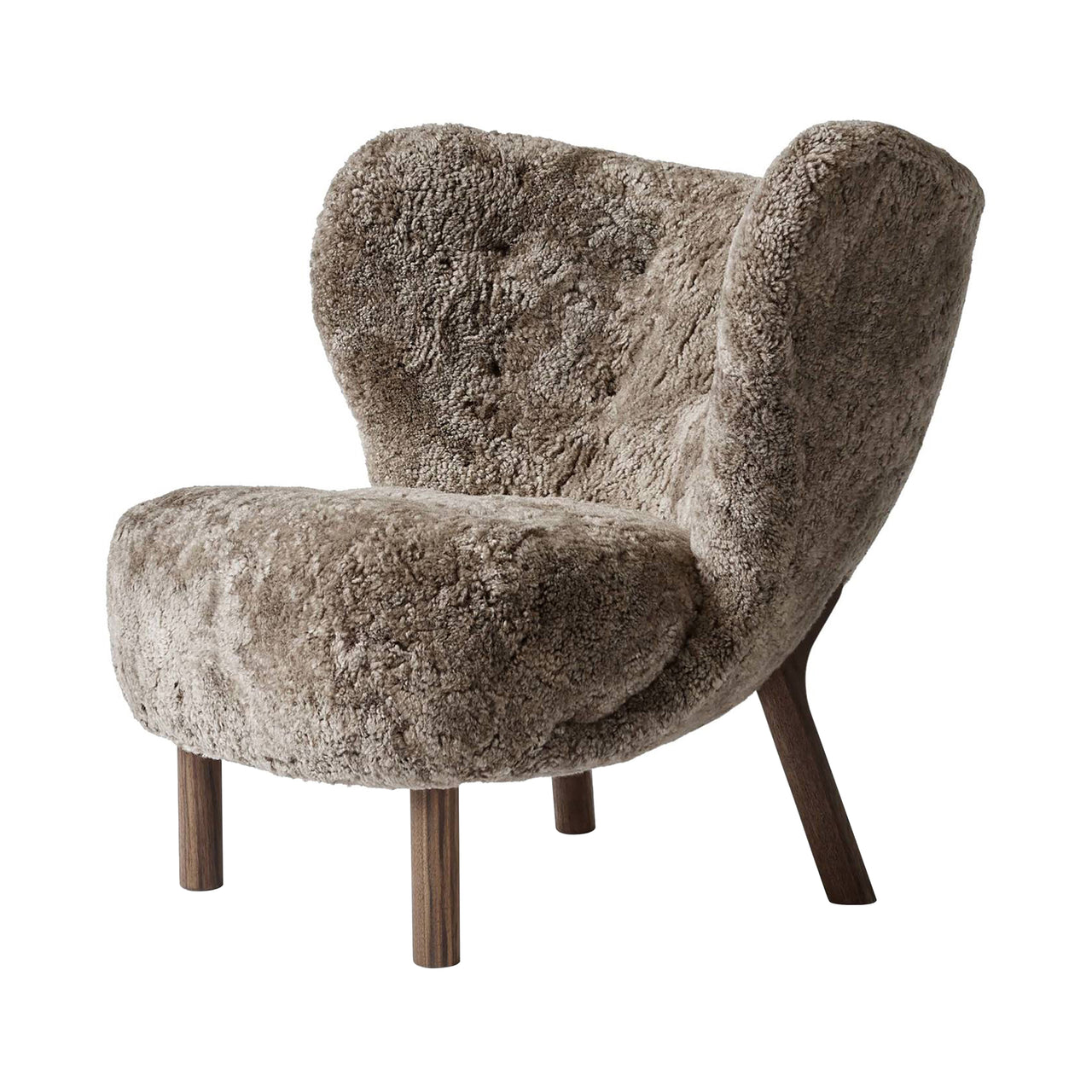 Little Petra Lounge Chair VB1: Oiled Walnut + Sheepskin Sahara