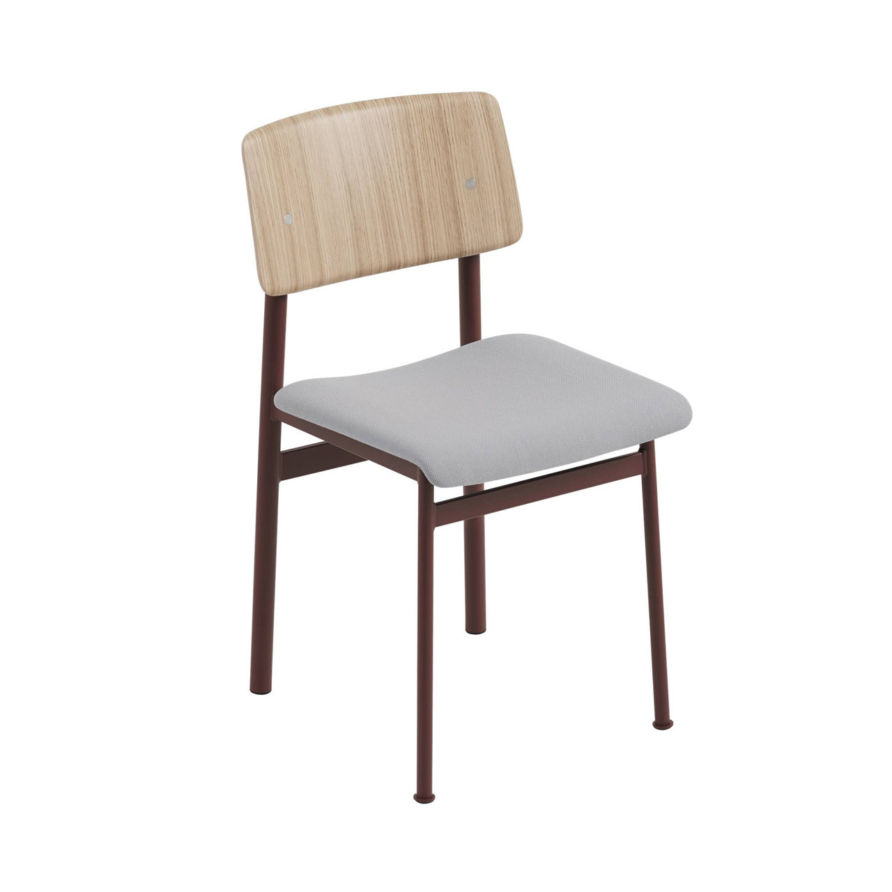 Loft Chair: Upholstered + Deep Red + Oak