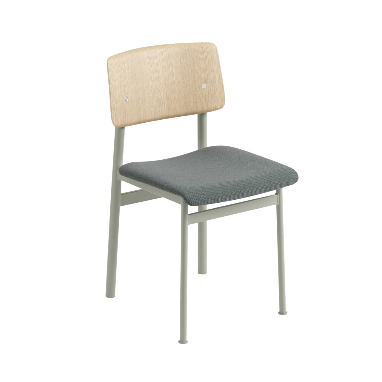 Loft Chair: Upholstered + Dusty Green + Oak