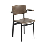 Loft Chair with Armrest: Stained Dark Brown + Black
