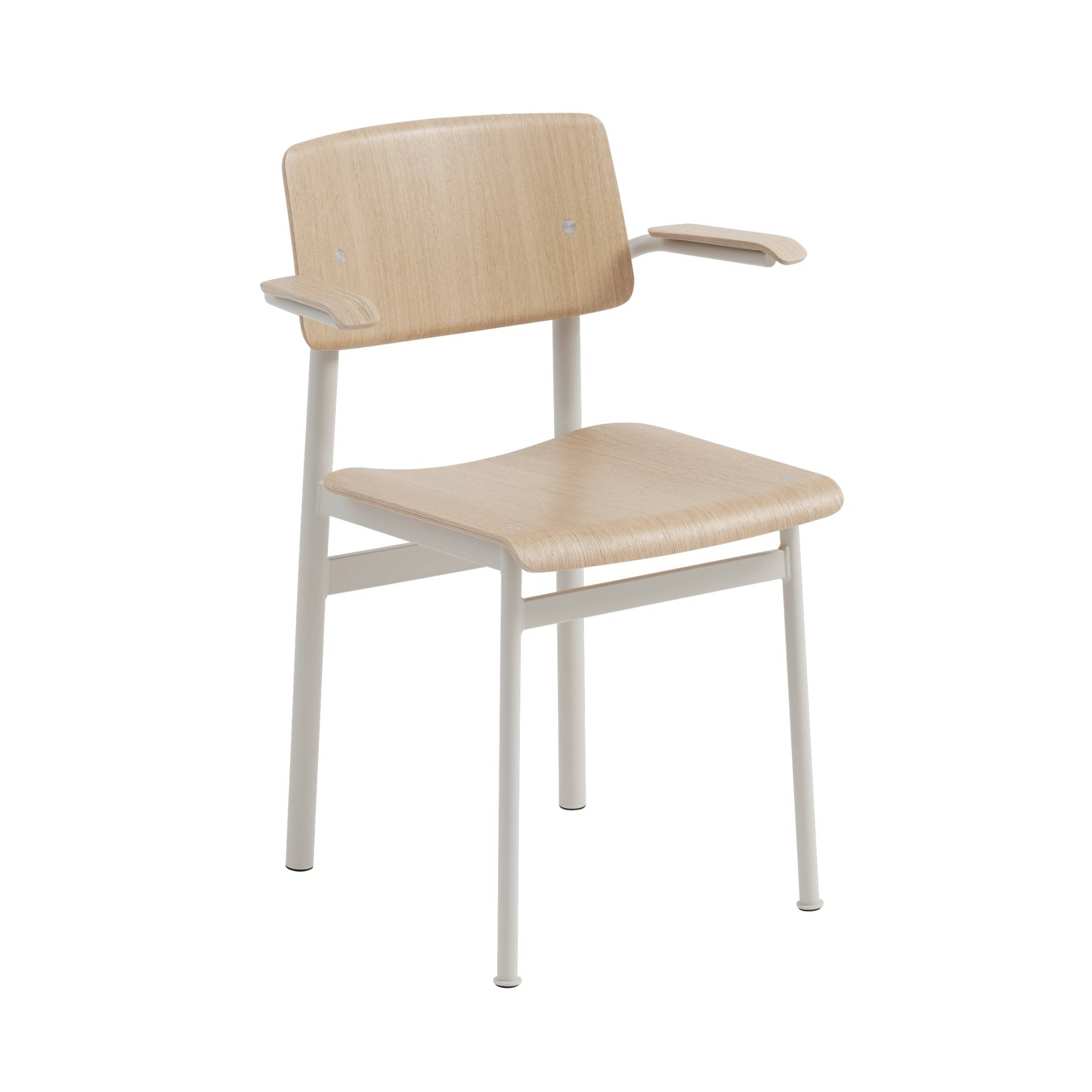 Loft Chair with Armrest: Oak + Grey