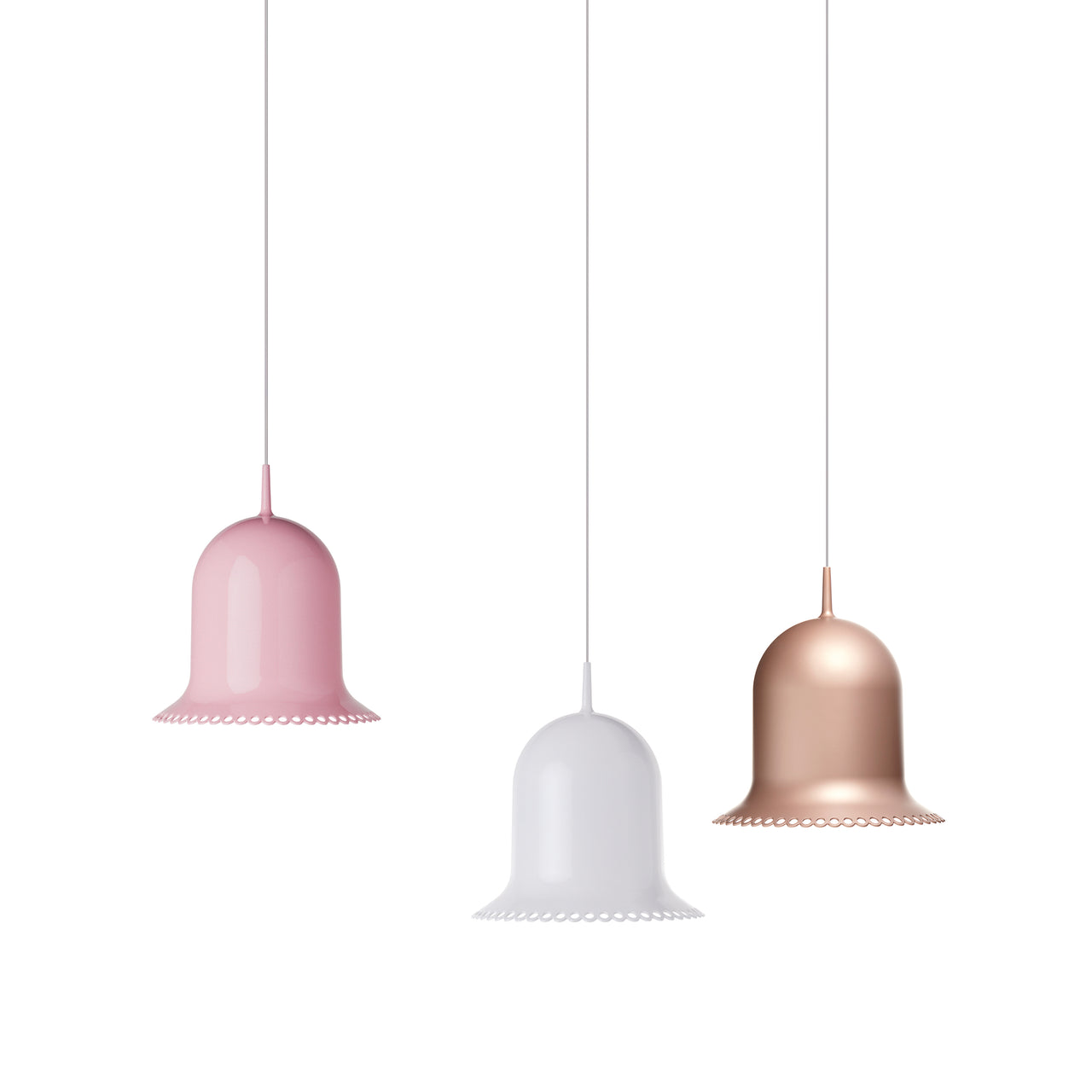 Lolita Suspended Lamp: Pink + White + London Rose