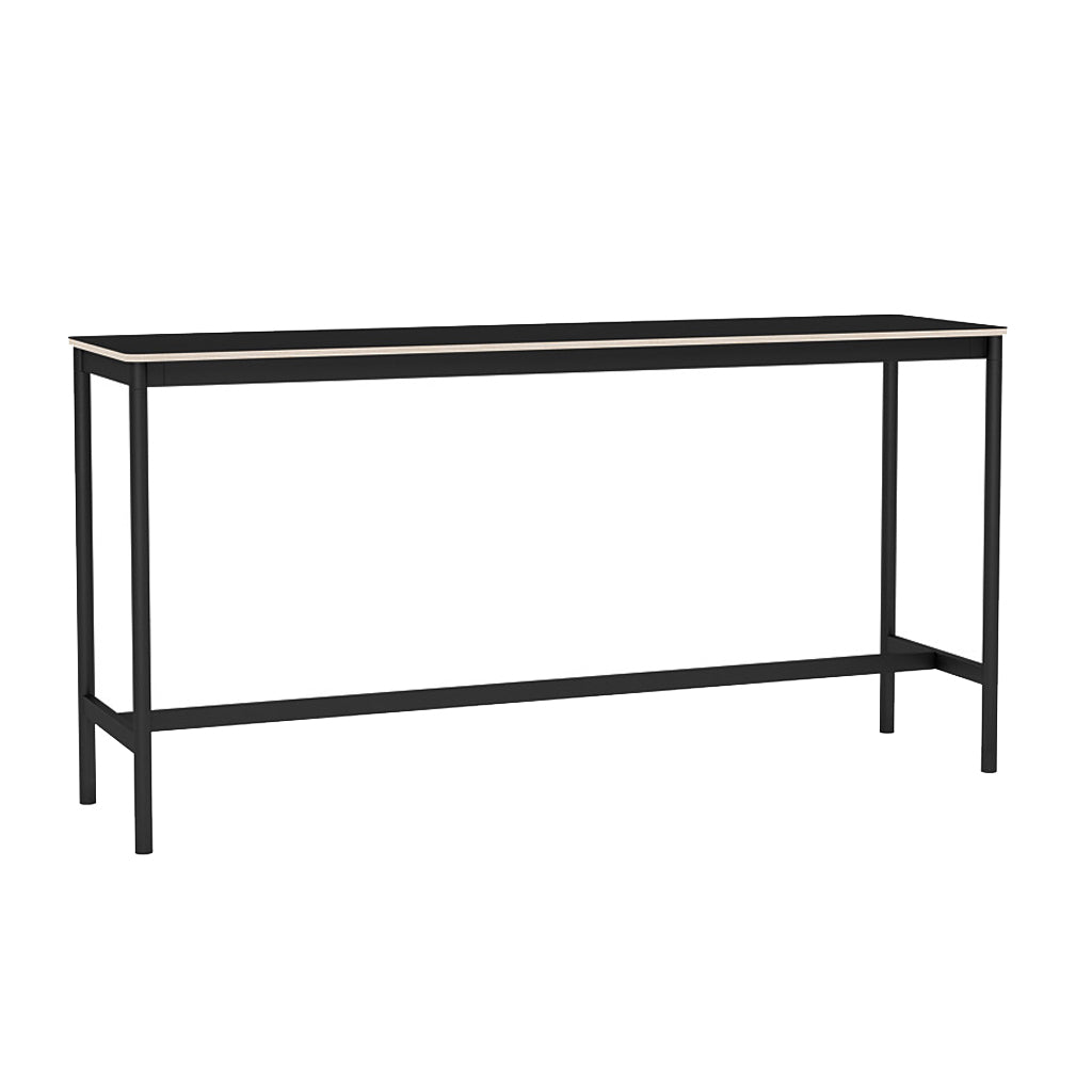 Base High Table: 190 + Low + Narrow + Black + Black Laminate + Plywood Edge