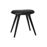 Low Stool: Black Stained Beech + Black Leather
