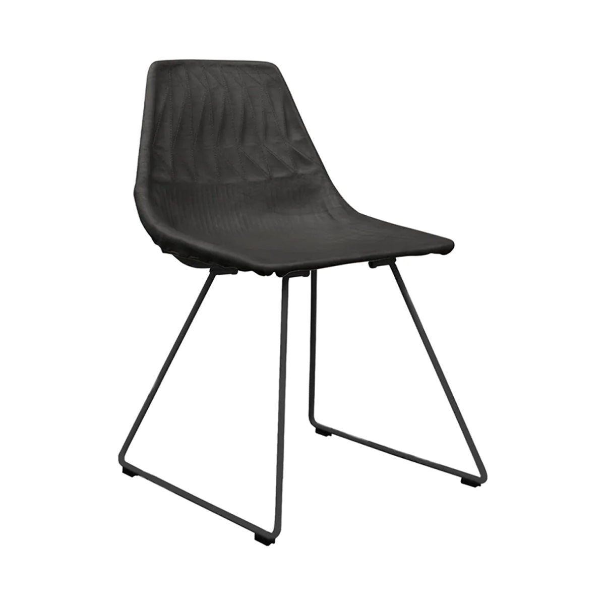 Lucy Chair: Saddle Leather + Black + Black