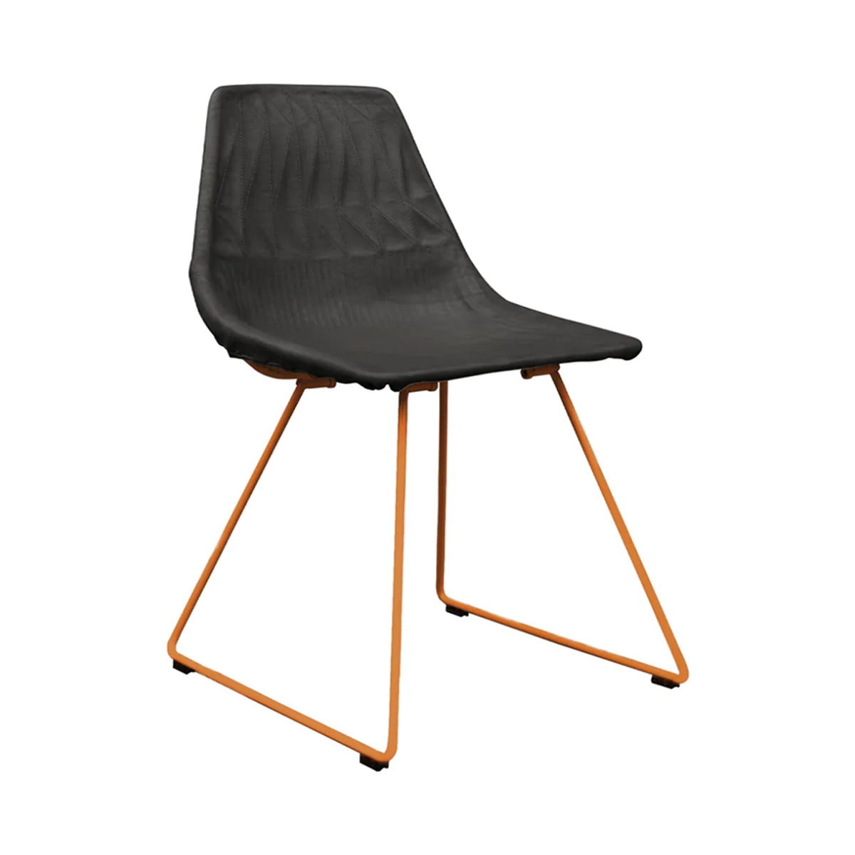 Lucy Chair: Saddle Leather + Orange + Black