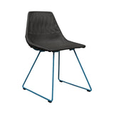 Lucy Chair: Saddle Leather + Peacock Blue + Black
