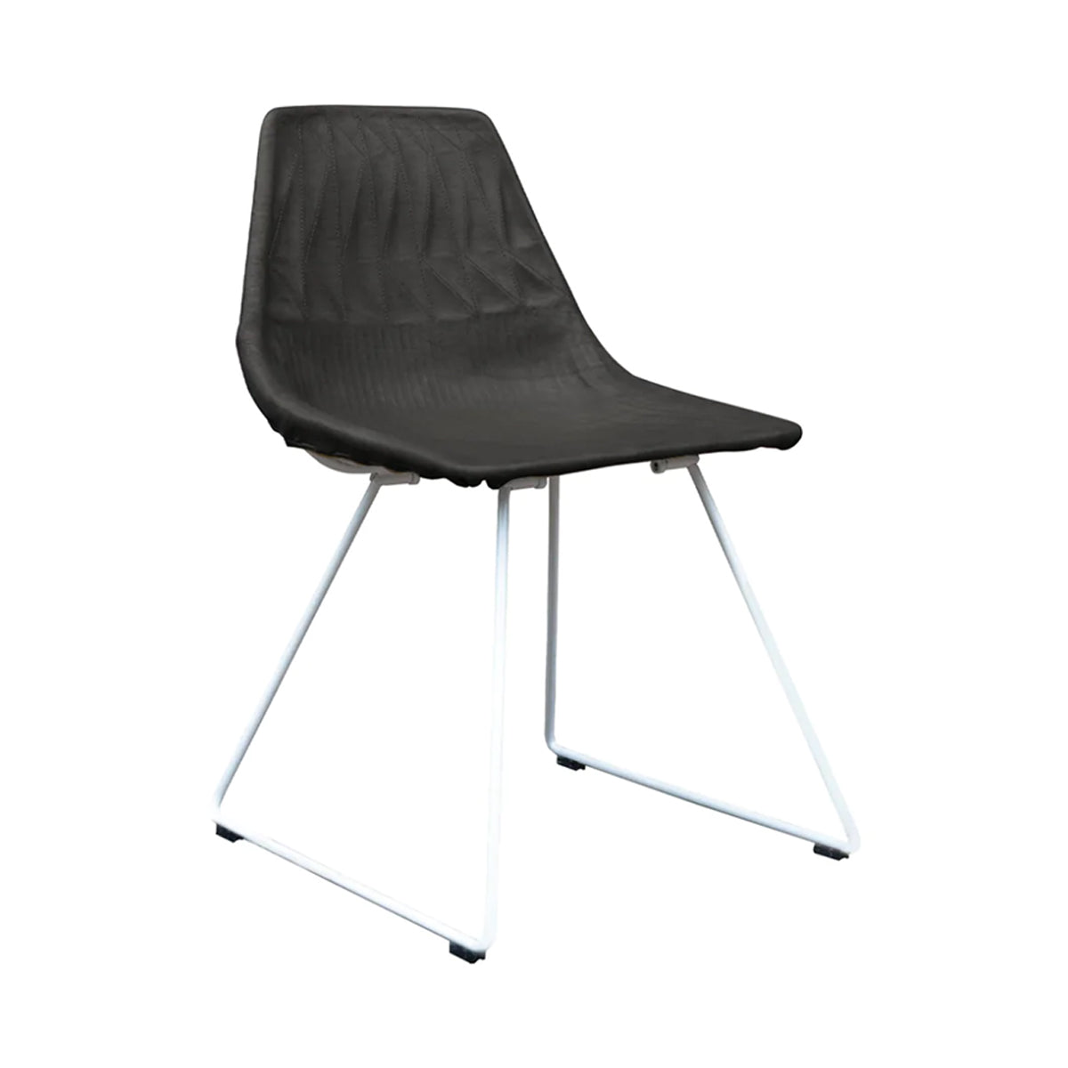Lucy Chair: Saddle Leather + White + Black