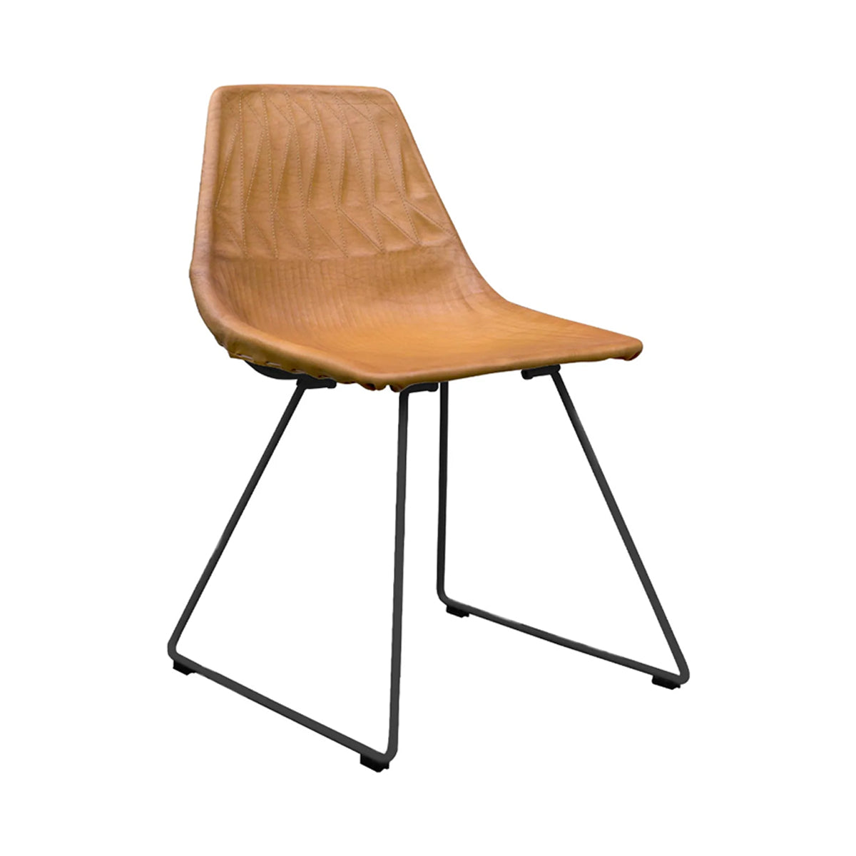 Lucy Chair: Saddle Leather + Black + Camel