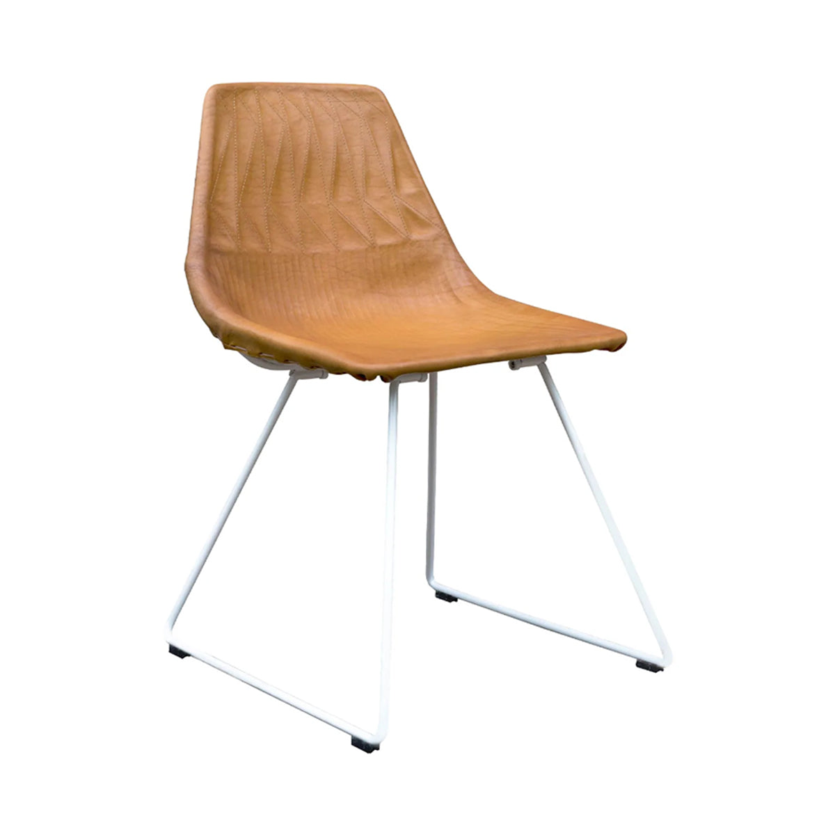 Lucy Chair: Saddle Leather + White + Camel