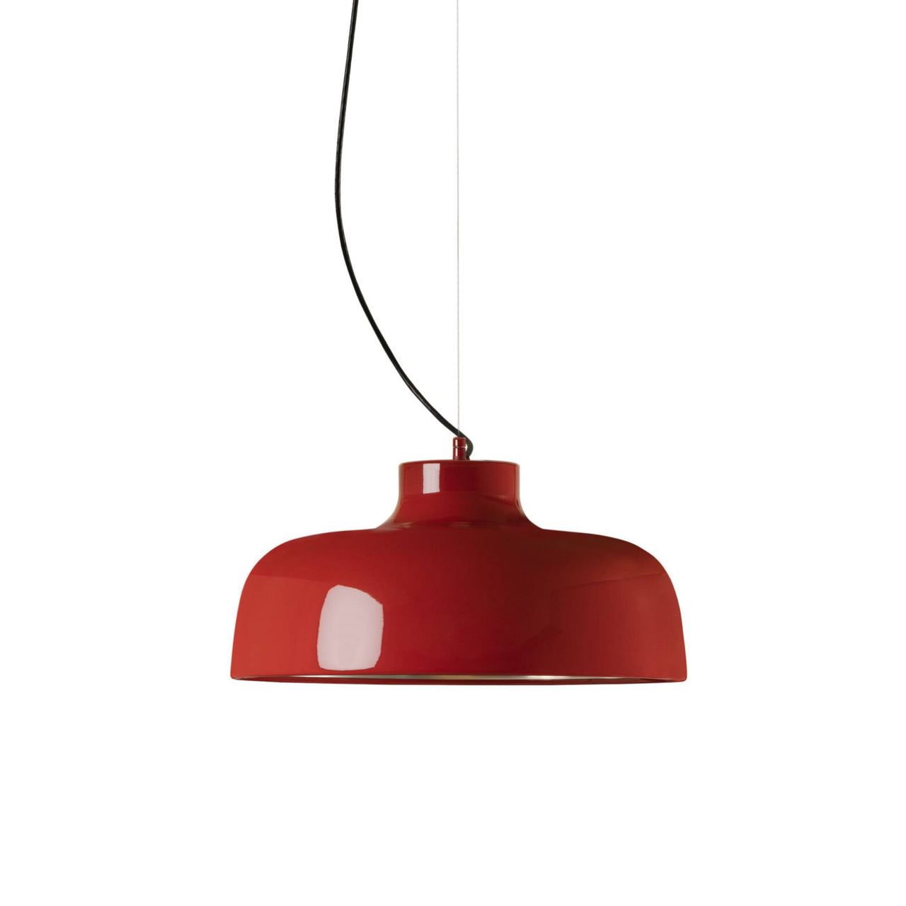 M68 Pendant Lamp: Brilliant Red Aluminum + Red