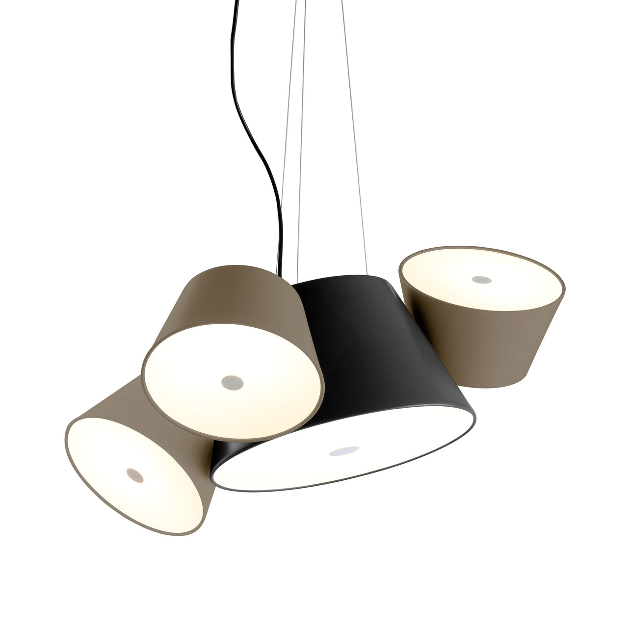 Tam Tam 3 Pendant Light: Black + Brown Grey