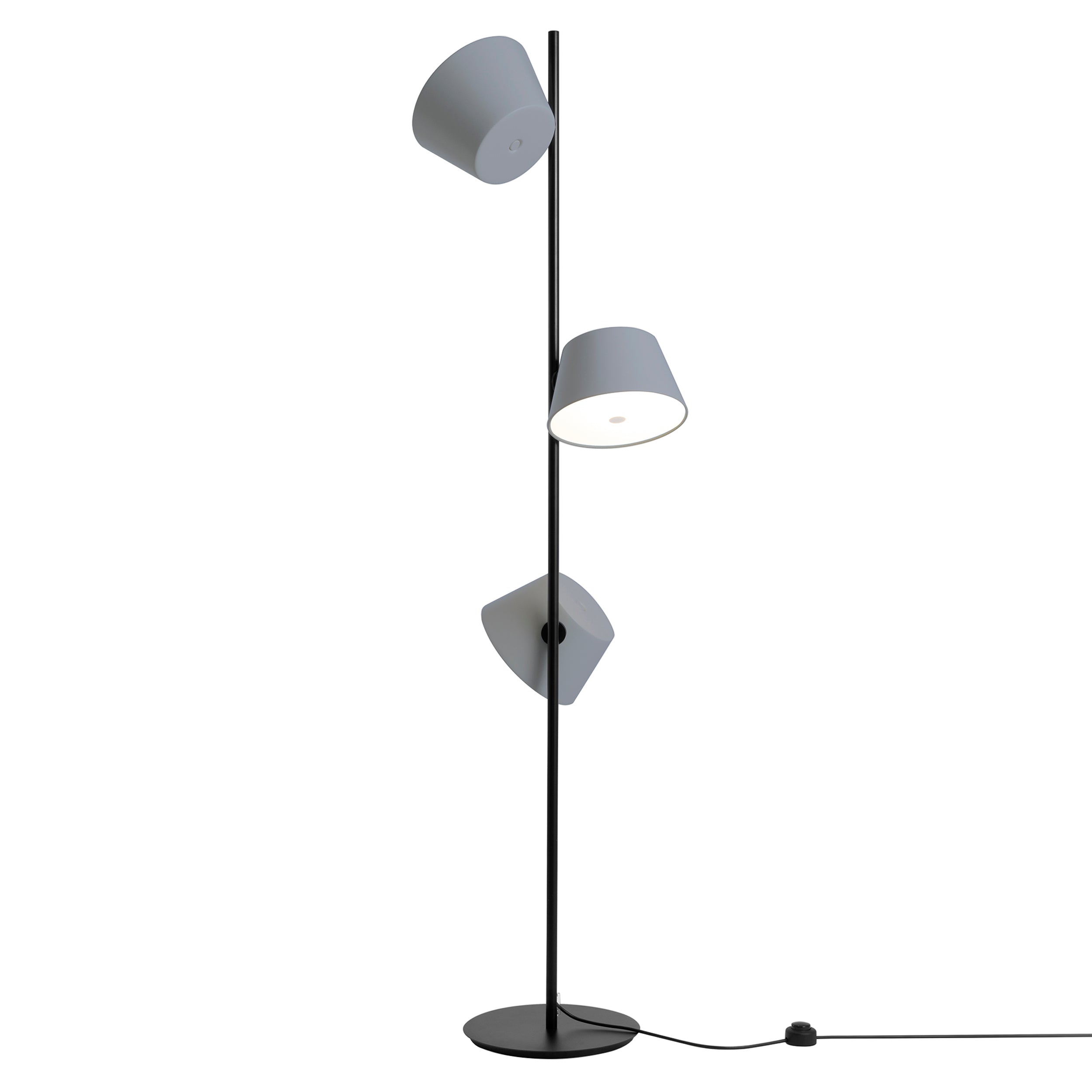 Tam Tam Floor Lamp: Three Shades + Silver Grey