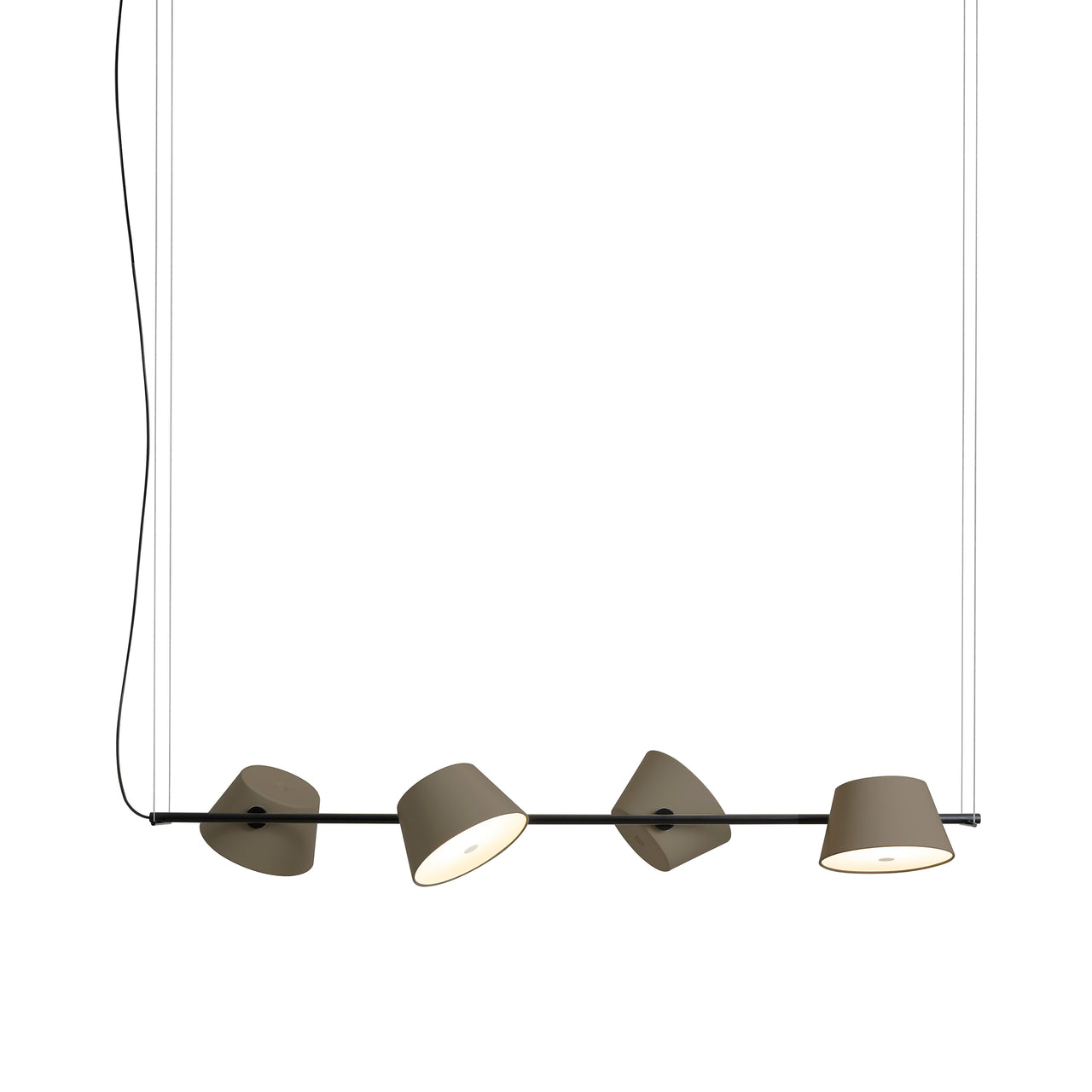 Tam Tam 4 Linear Pendant Light: Brown Grey